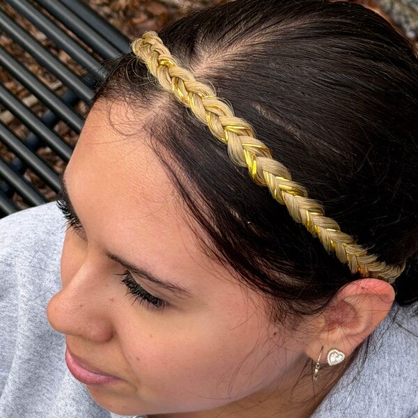 Gold Shimmer Braided HeadBand